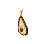 Granat Anhänger Tropfenform aus Italien 750er Gold