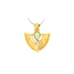 Opal Anhänger mit Diamant Gelbgold