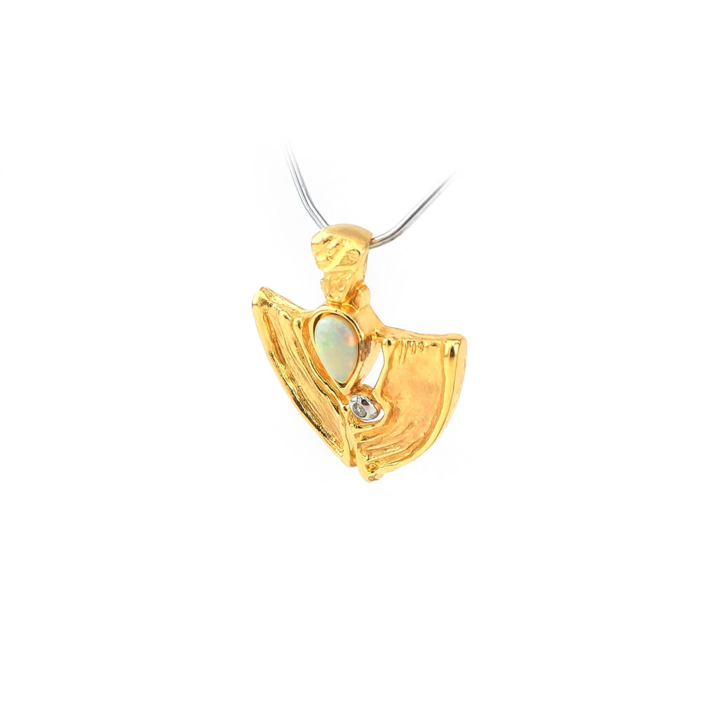Opal Anhänger mit Diamant Gelbgold (4)