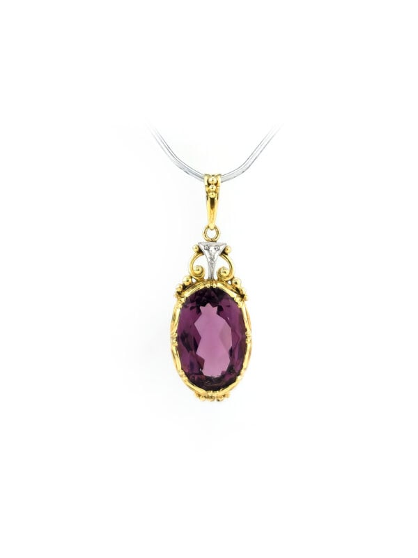 Prachtvoller Vintage Gold Anhänger mit Amethyst