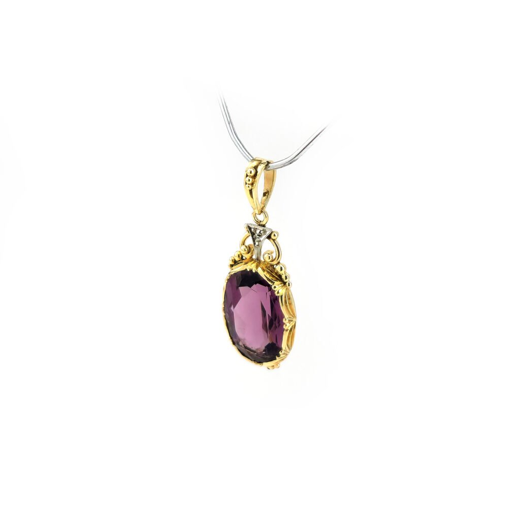 Prachtvoller Vintage Gold Anhänger mit Amethyst (2)