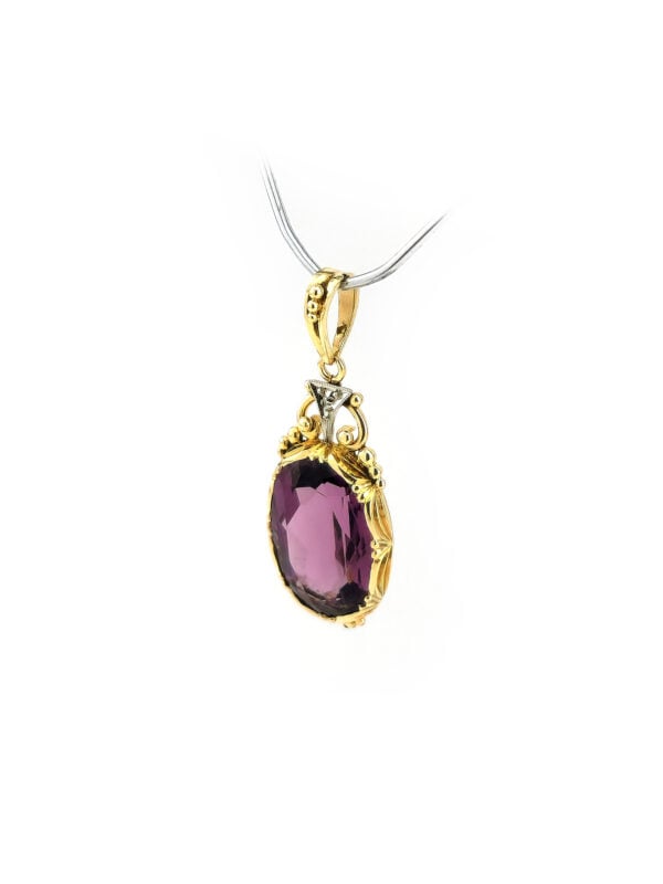 Prachtvoller Vintage Gold Anhänger mit Amethyst (2)
