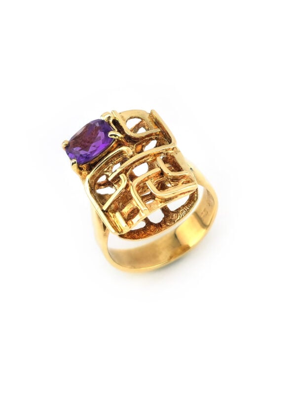 Retro Amethyst 585er Goldring