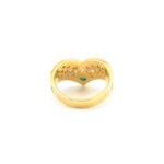 Ring in V-Form mit Smaragd und Diamant 585er Gold