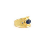 Bandring mit Saphir Cabochon in 585er Gold