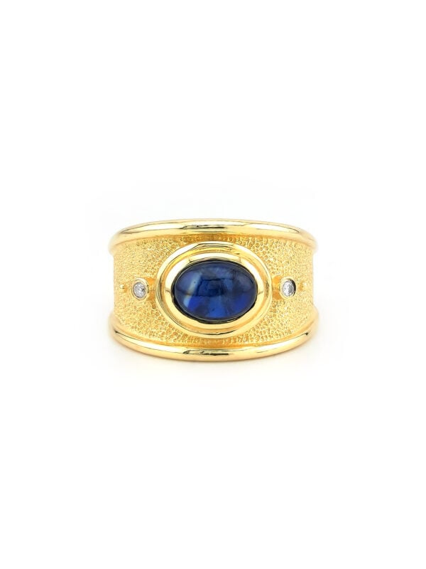 Bandring mit Saphir Cabochon in 585er Gold (5)