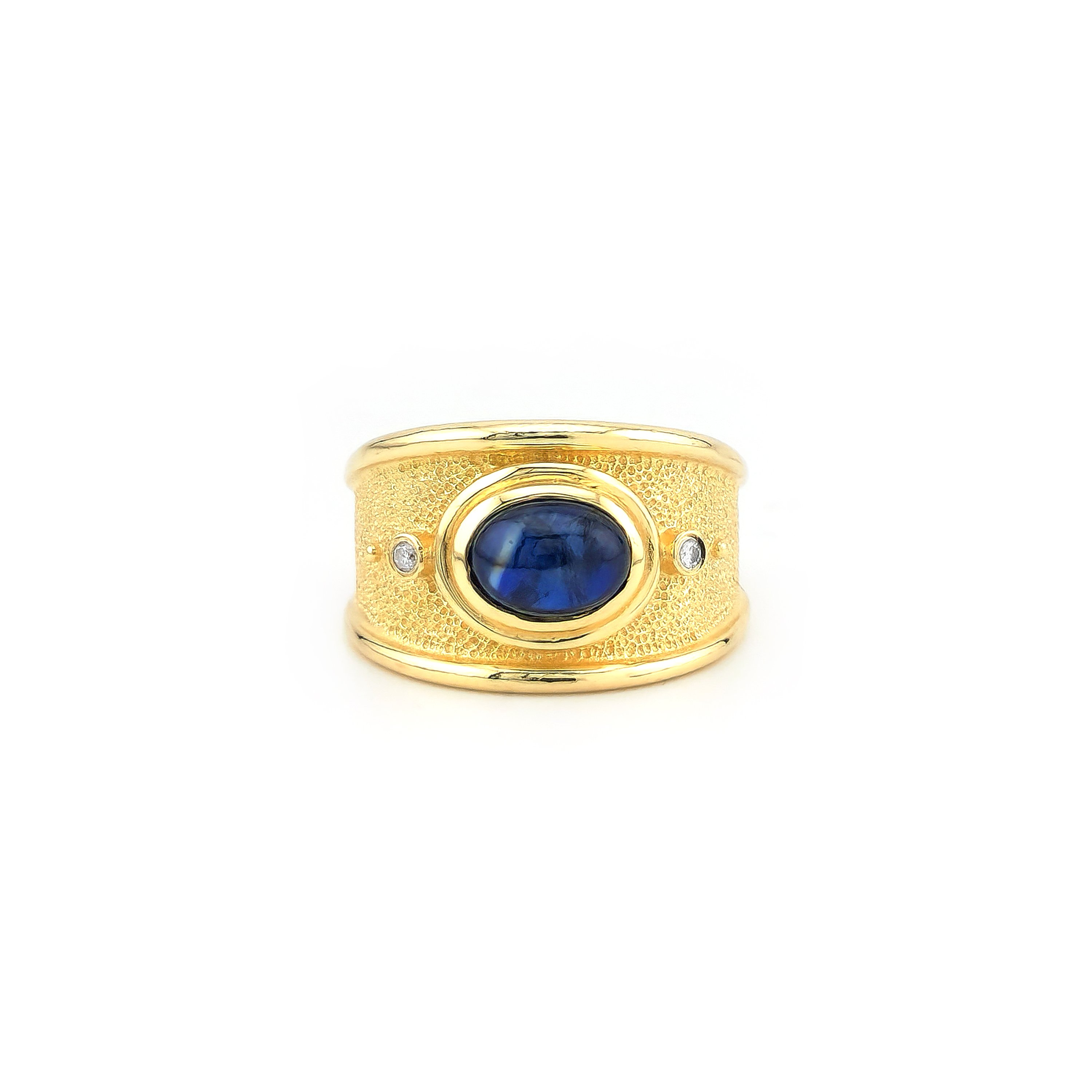 Bandring mit Saphir Cabochon in 585er Gold (5)