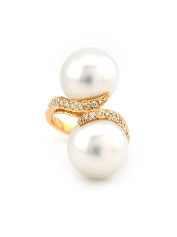 Diamantring Toi et Moi mit Tahiti Perlen 750er Gold (5)