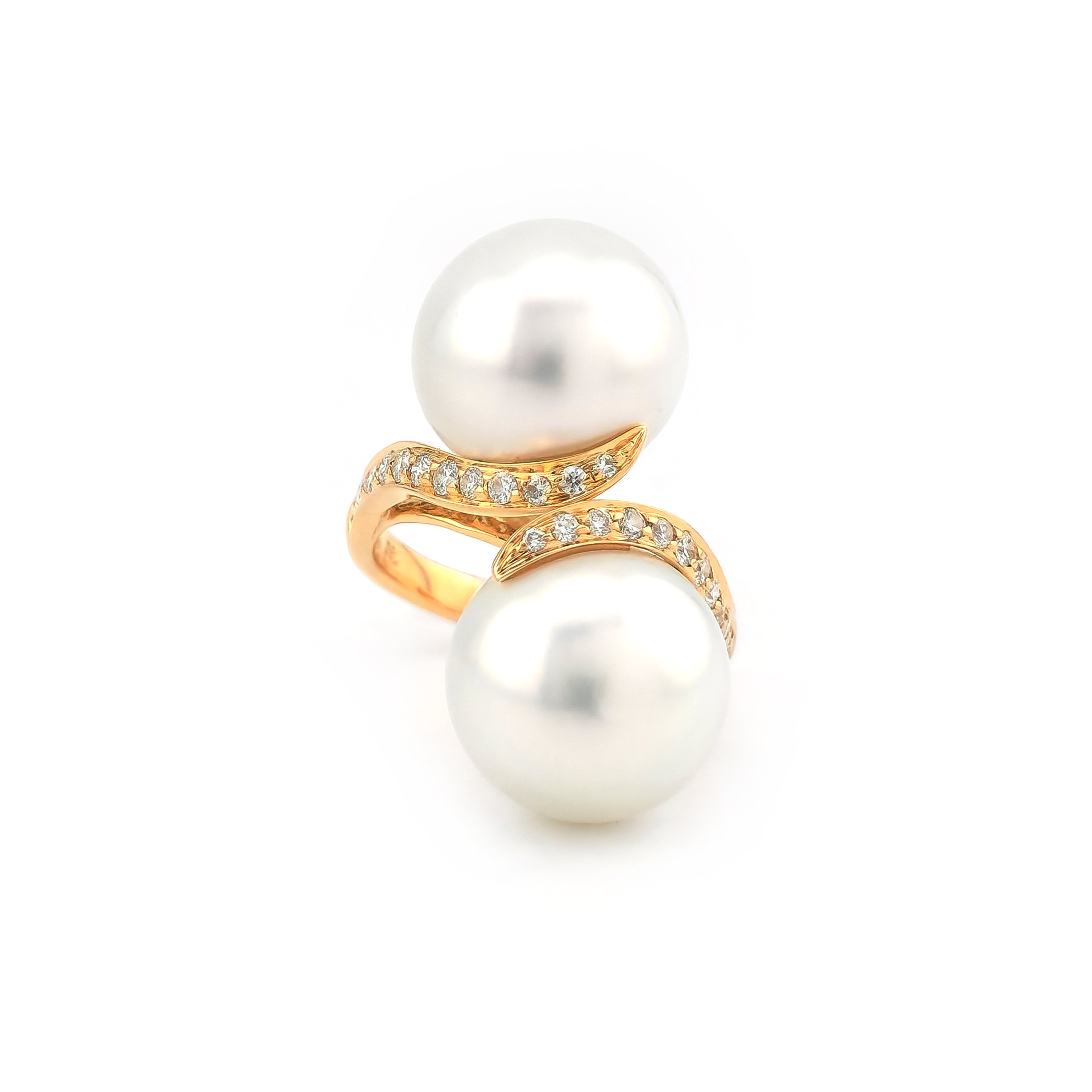 Diamantring Toi et Moi mit Tahiti Perlen 750er Gold (5)