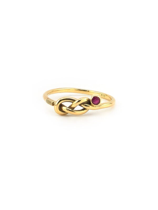 Knotenring 585er Gold mit Rubin (2)