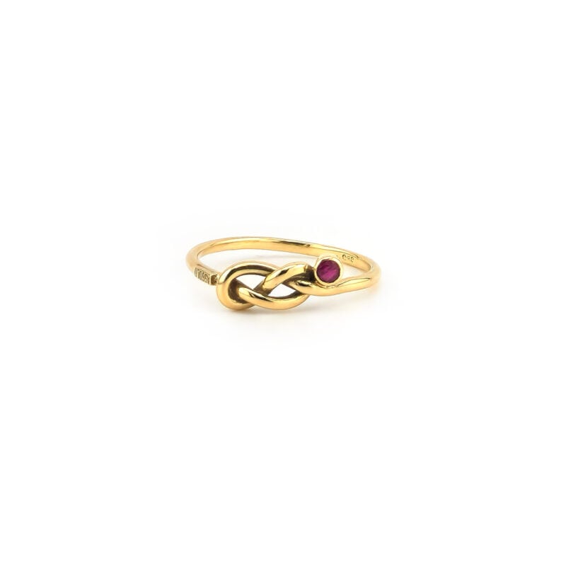 Knotenring 585er Gold mit Rubin