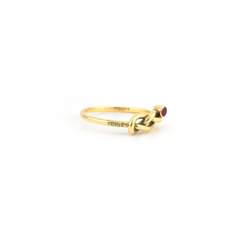 Knotenring 585er Gold mit Rubin