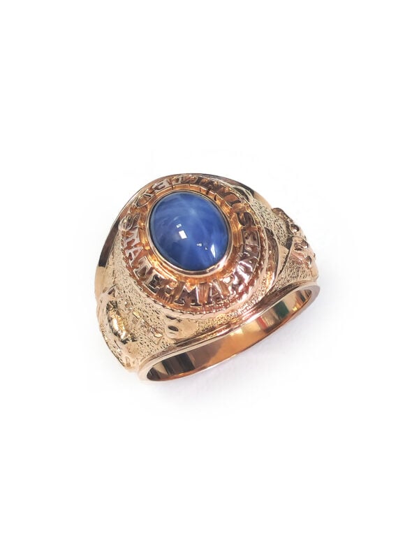 Militärring mit Sternsaphir Rosegold