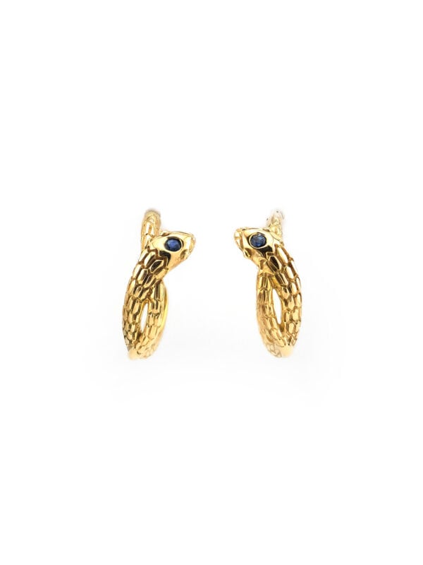 Schlangen Ohrringe mit Saphir aus Gold