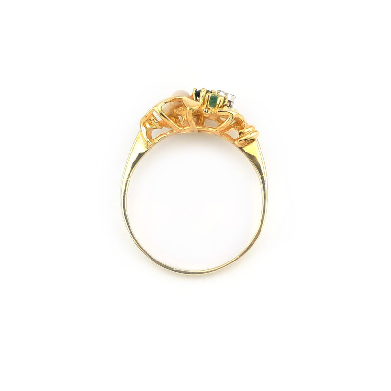 Vintage Cluster Ring Gold mit Edelsteinen
