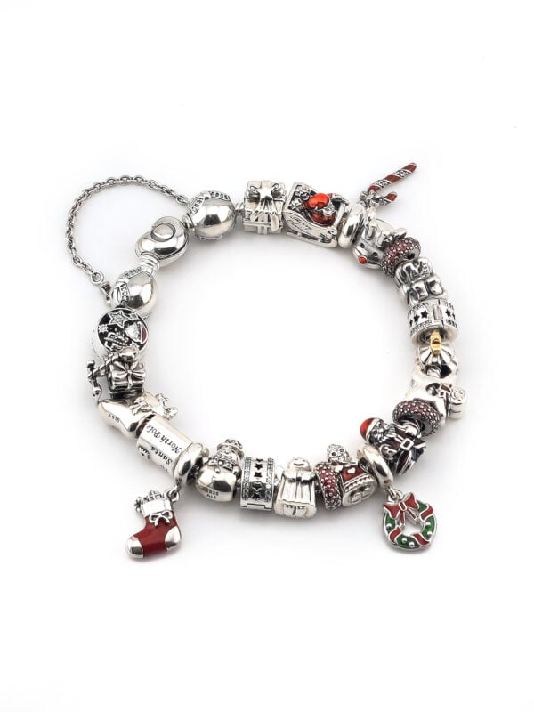 X-Mas Pandora Armband 925er Silber 20 cm 99 Gr.