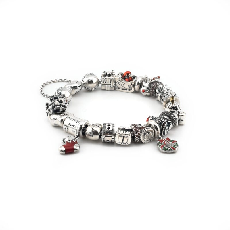 X-Mas Pandora Armband 925er Silber 20 cm 99 Gr.