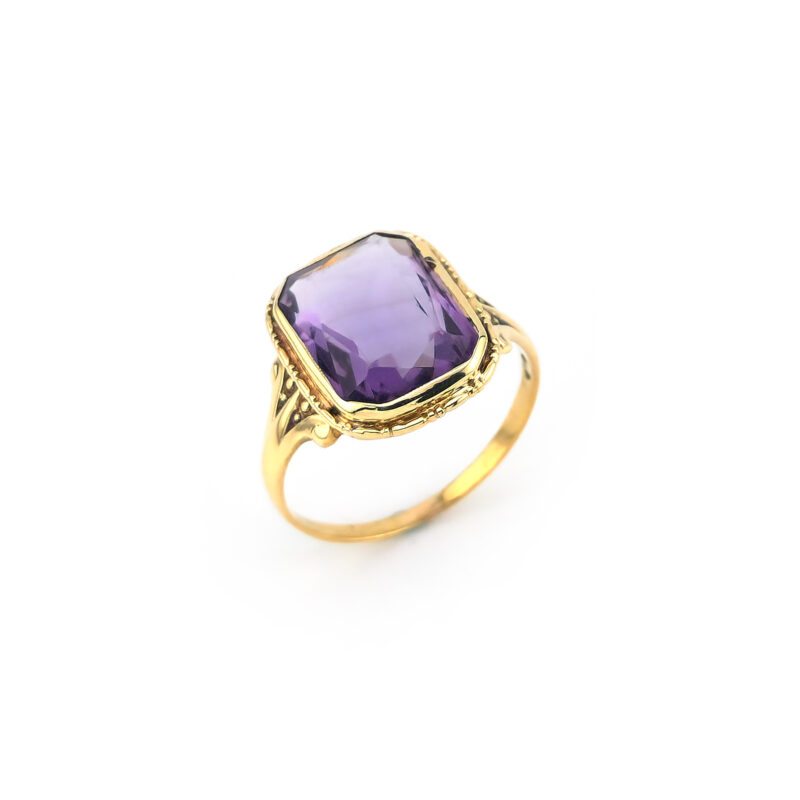 Amethyst Vintage Ring aus 585er Gold