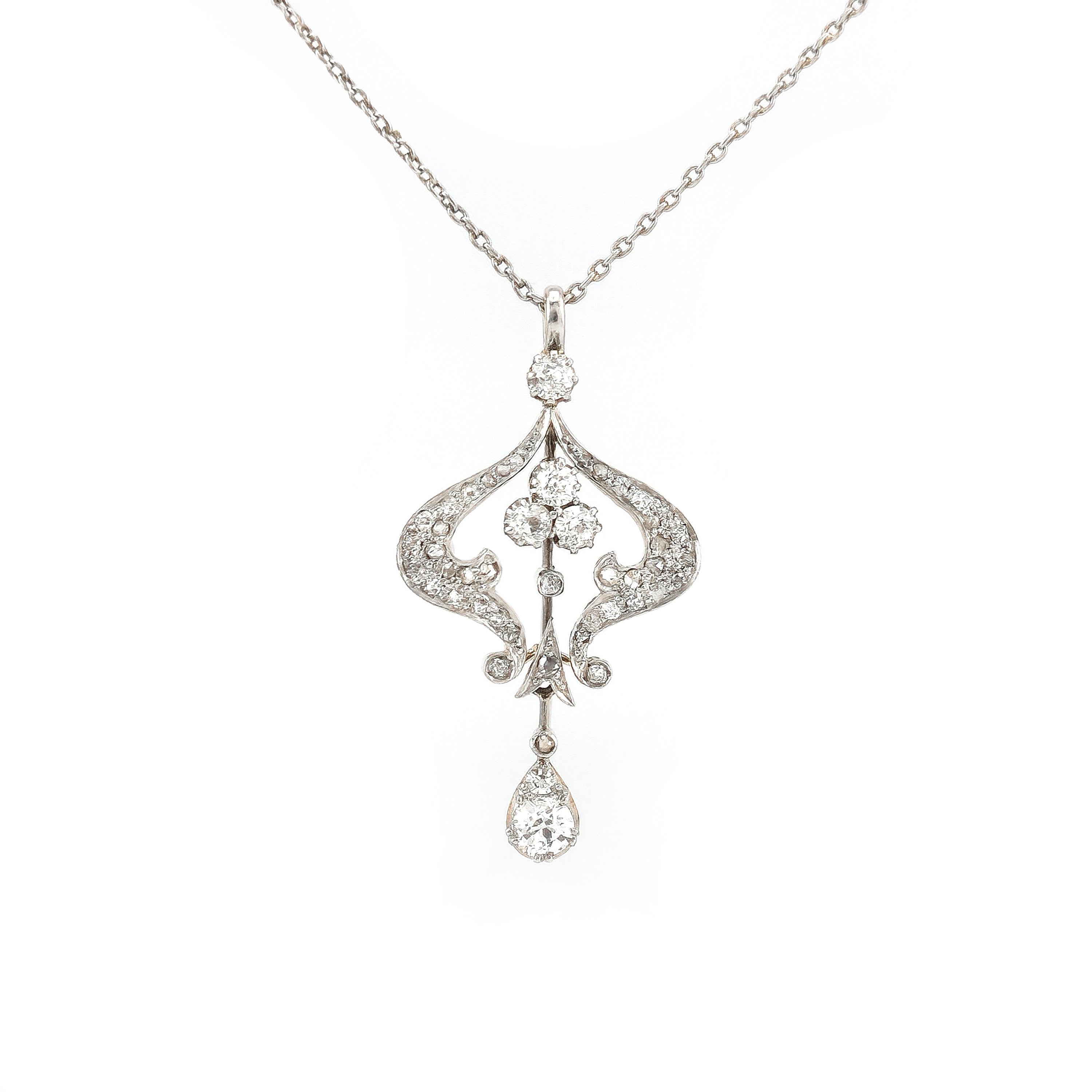 Antikes Collier um 1900 mit ca. 1,2 ct Diamanten