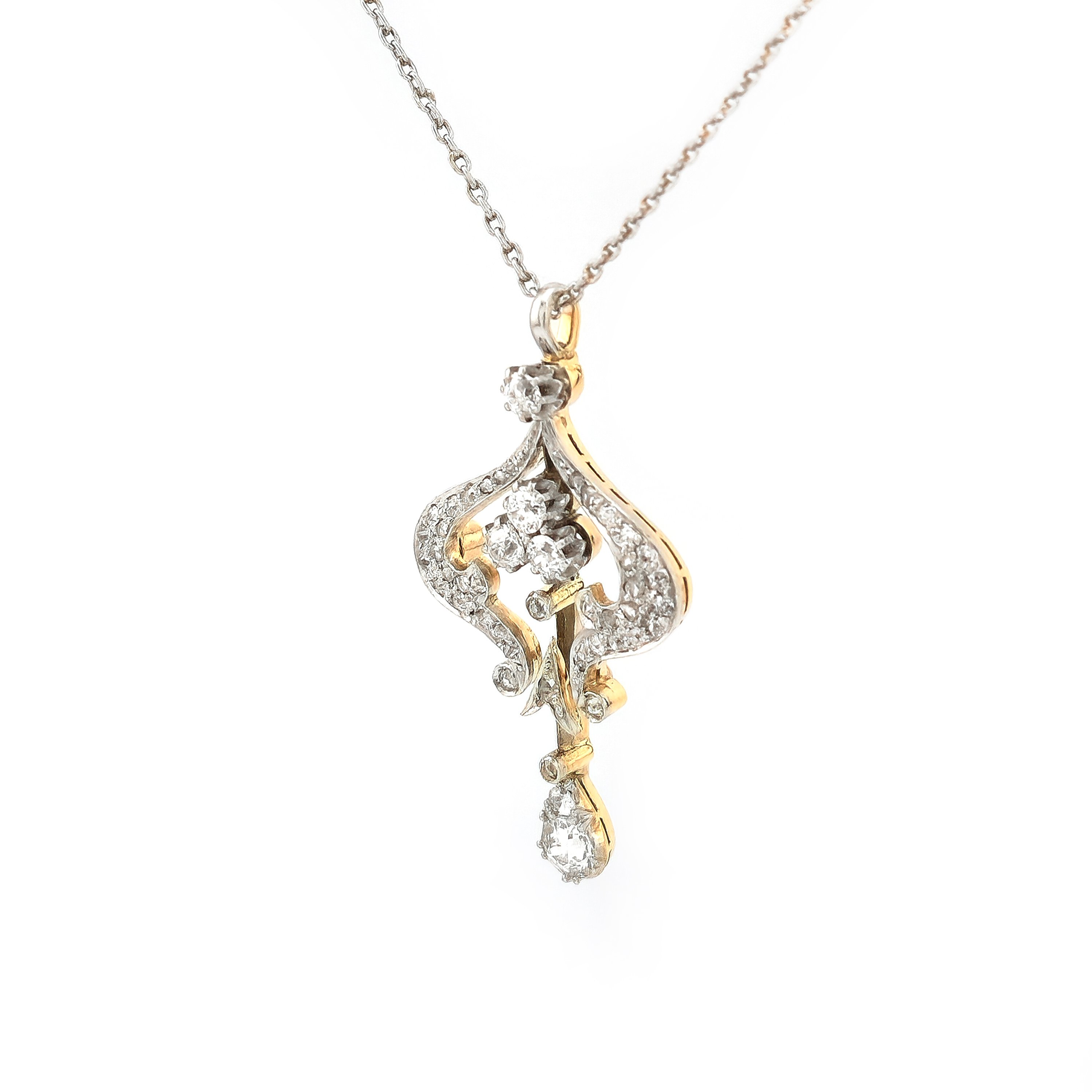 Antikes Collier um 1900 mit ca. 1,2 ct Diamanten (5)