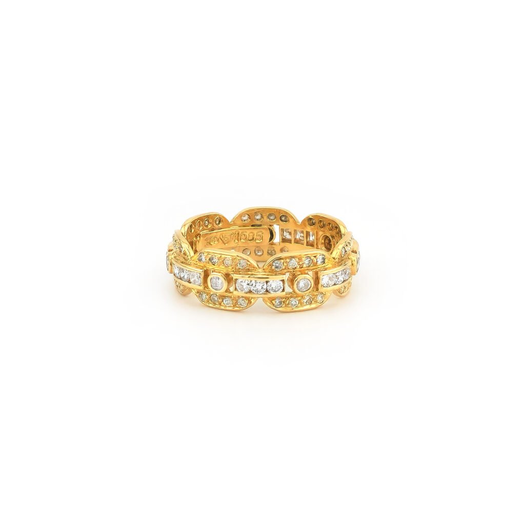 Chain Link Design Ring 750er Gold 1,15 ct Dia (4)