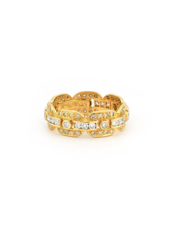 Chain Link Design Ring 750er Gold 1,15 ct Dia (4)