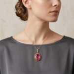 Pink Turmalin Designer Anhänger Gold 585er Zert.