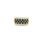 Saphir Bandring Breit aus 750er Gold und Diamanten