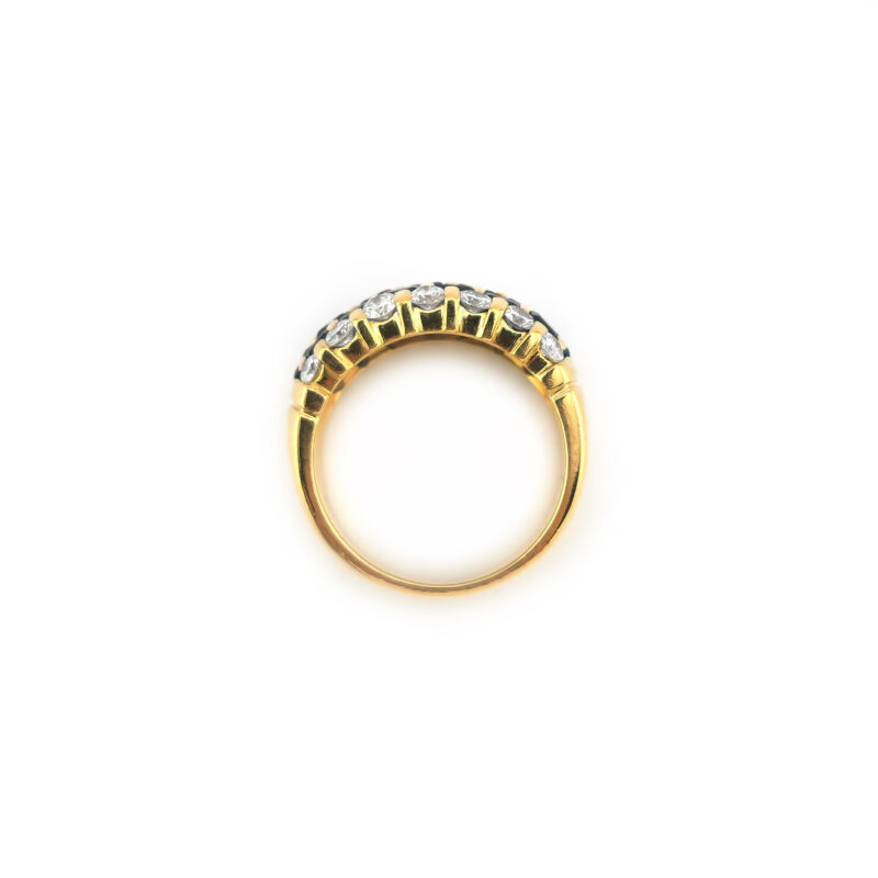 Saphir Bandring Breit aus 750er Gold und Diamanten