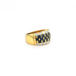 Saphir Bandring Breit aus 750er Gold und Diamanten