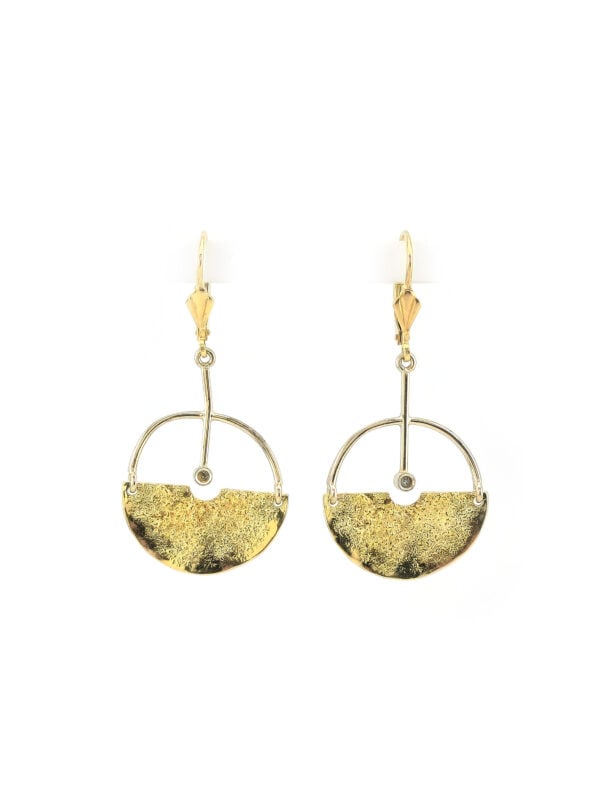 Vintage Ohrringe im organischen Design 585er Gold