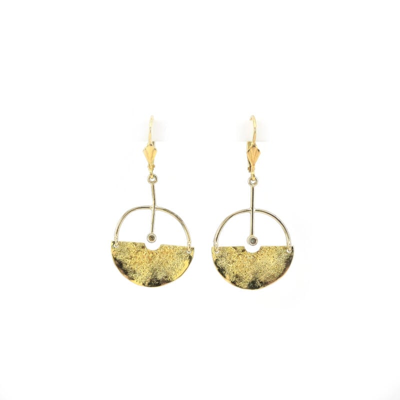 Vintage Ohrringe im organischen Design 585er Gold 1 Vintage Ohrringe im organischen Design 585er Gold