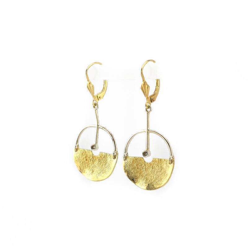 Vintage Ohrringe im organischen Design 585er Gold 2 Vintage Ohrringe im organischen Design 585er Gold