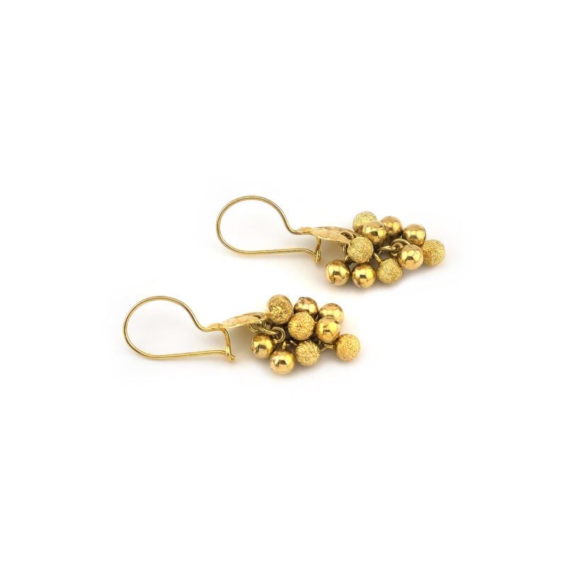 Weintrauben Ohrringe baumelnd 585er Gold