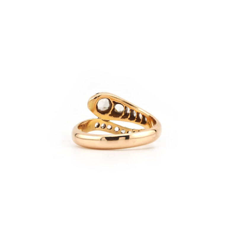 Antiker Schlangenring mit Diamanten 585er Gold