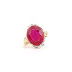 Natürlicher Rubin Ring mit Diamanten in 750er Gold