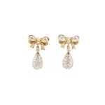 Schleifen Diamant Ohrringe mit Tropfen 585er Gold