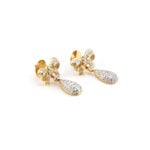 Schleifen Diamant Ohrringe mit Tropfen 585er Gold