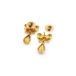 Schleifen Diamant Ohrringe mit Tropfen 585er Gold