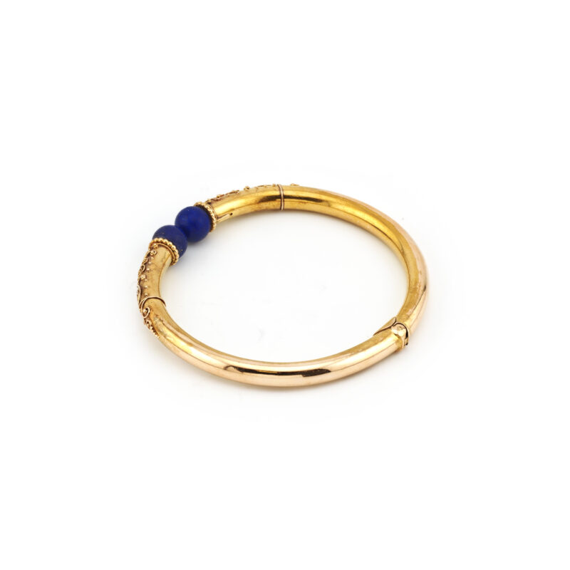 Vintage Armreif mit Lapislazuli im Antik Stil 585er