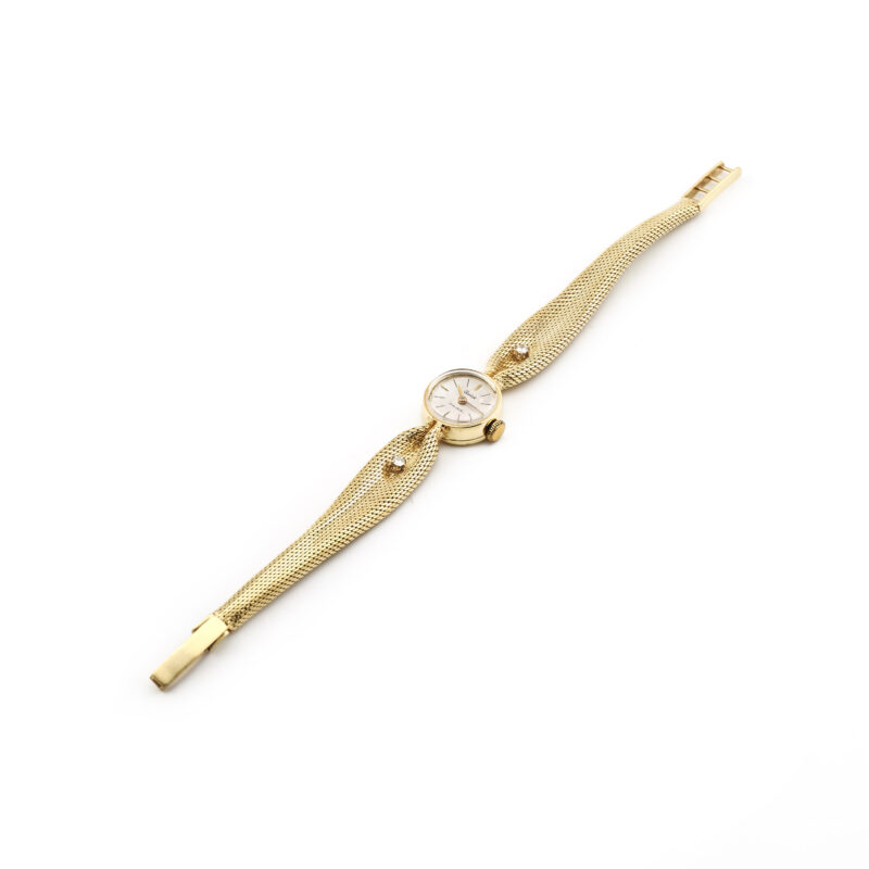 Vintage Quick Damenuhr 585er Gold Schleifen Design