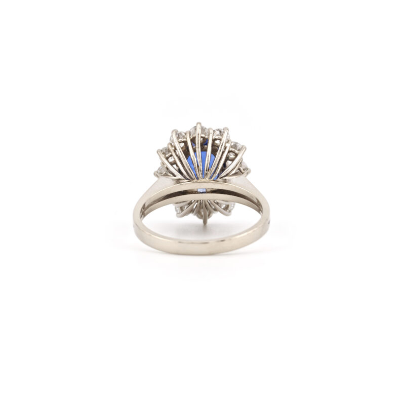 Composite Saphir Ring mit Dia. 750er Gold Zert.