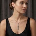 Vintage 585er Weissgold Collier ca. 2 ct.