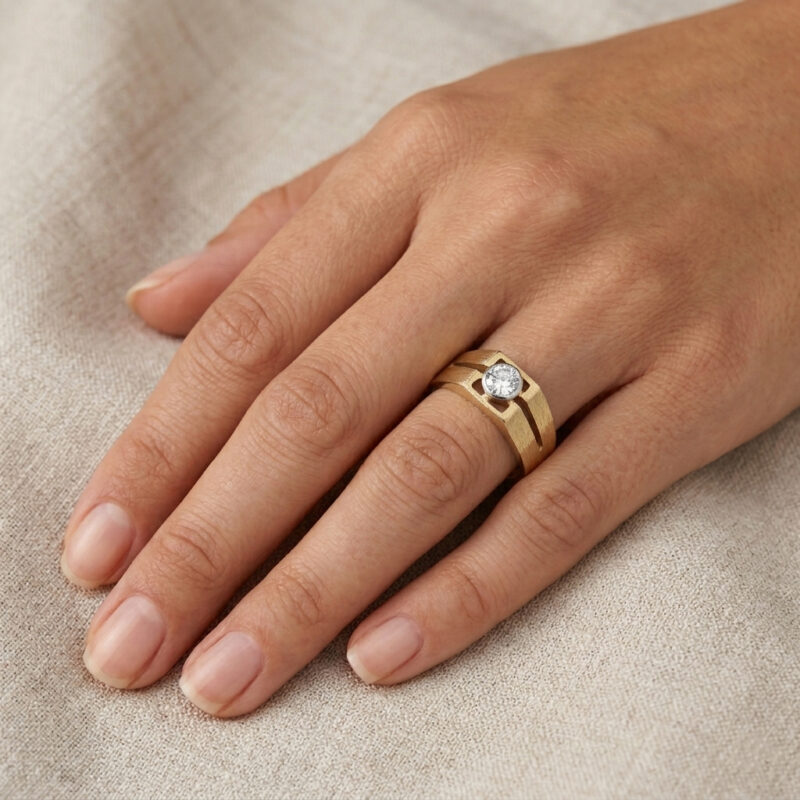 1 ct. Diamantring im Altschliff 585er Gold