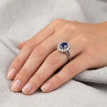 Composite Saphir Ring mit Dia. 750er Gold Zert.