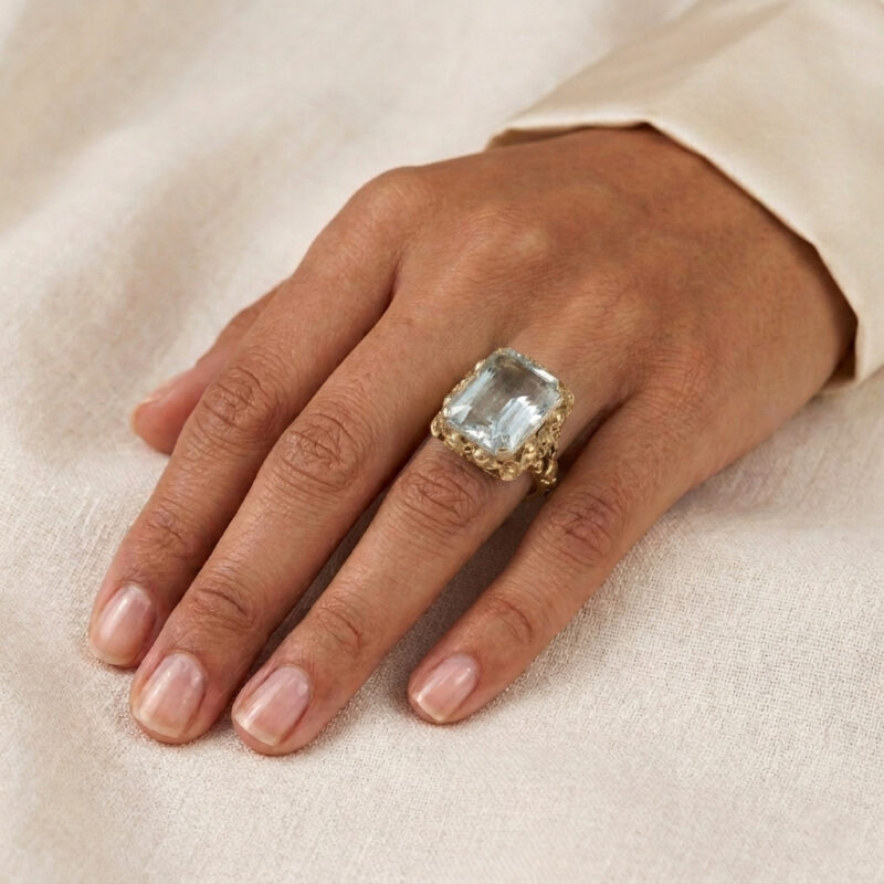 Traumhafter 19,5 ct. Aquamarin Gold Ring Zert.