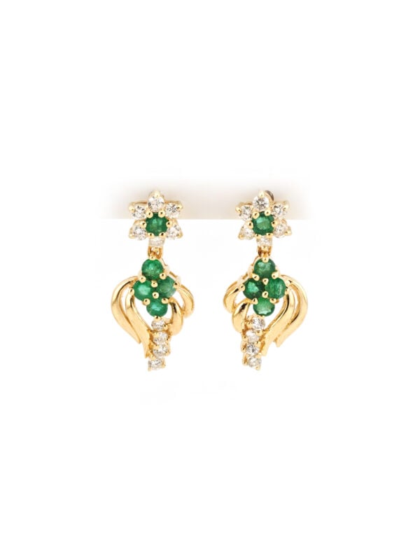 Smaragd Ohrstecker mit Diamanten 585er Gold