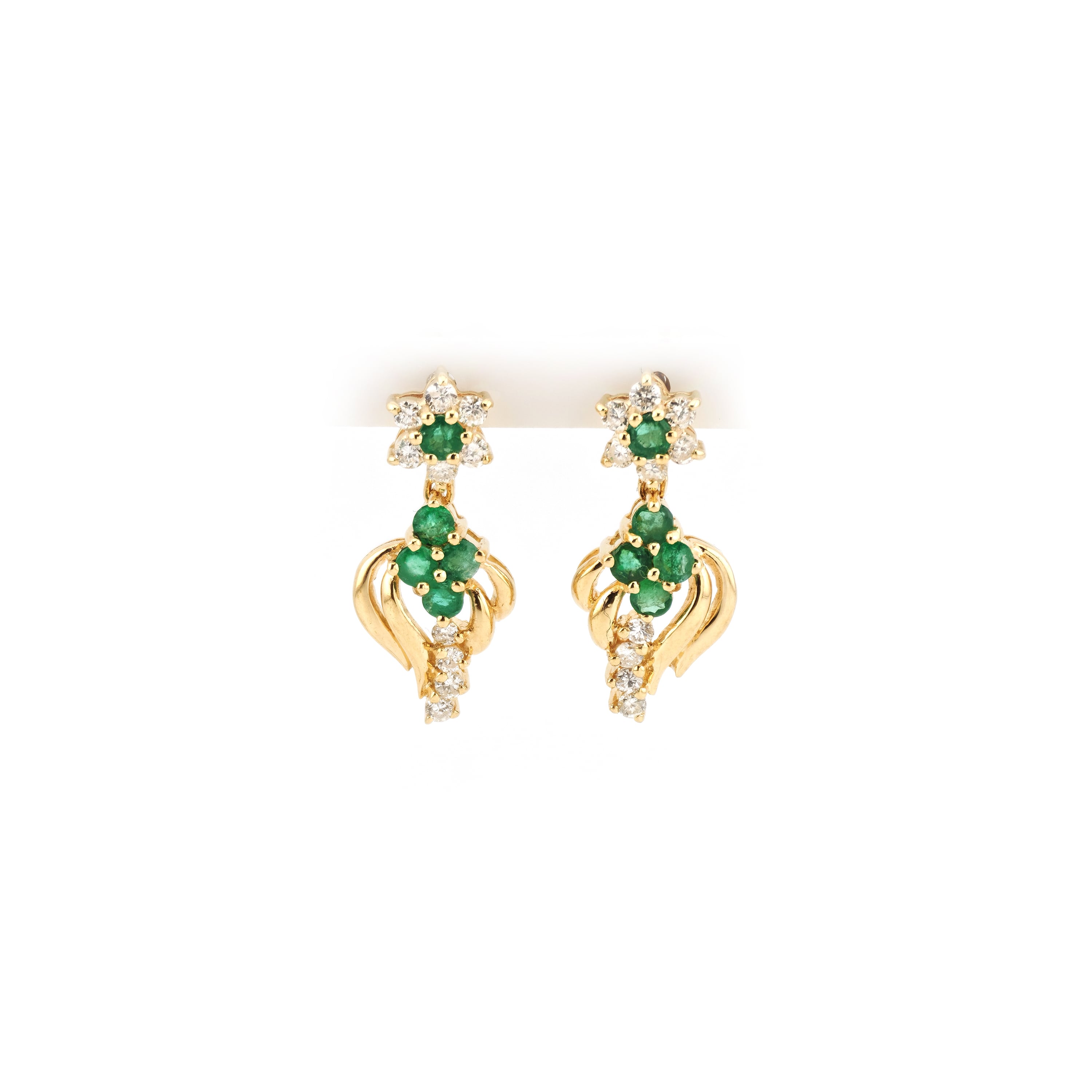 Smaragd Ohrstecker mit Diamanten 585er Gold (5)
