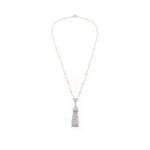 Vintage 585er Weissgold Collier ca. 2 ct.