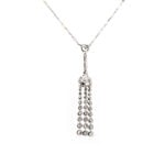 Vintage 585er Weissgold Collier ca. 2 ct.